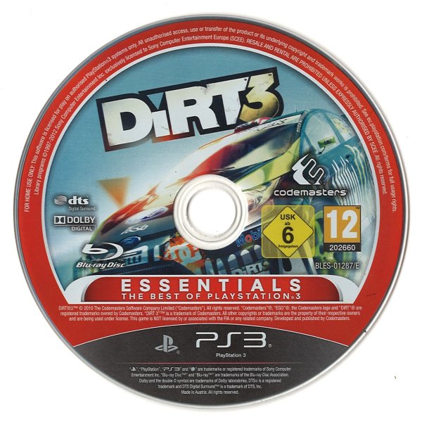 Dirt 3 codemasters Sony PlayStation 3 PS3