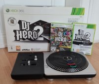 DJ Hero 2 Pult mit DJ Hero 1 + 2 in OVP teilw. eingeschwei&szlig;t Xbox 360