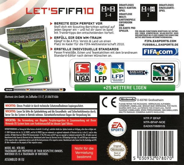 Fifa 10 EA Sports Bundesliga Nintendo DS DS Lite DSi 3DS 2DS