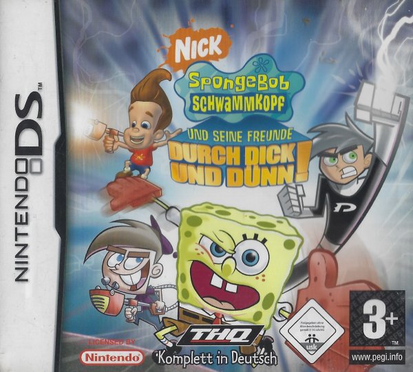 Spongebob Schwammkopf und seine Freunde durch Dick und Dünn! Nick THQ Nintendo DS DSL DSi 3DS 2DS NDS NDSL